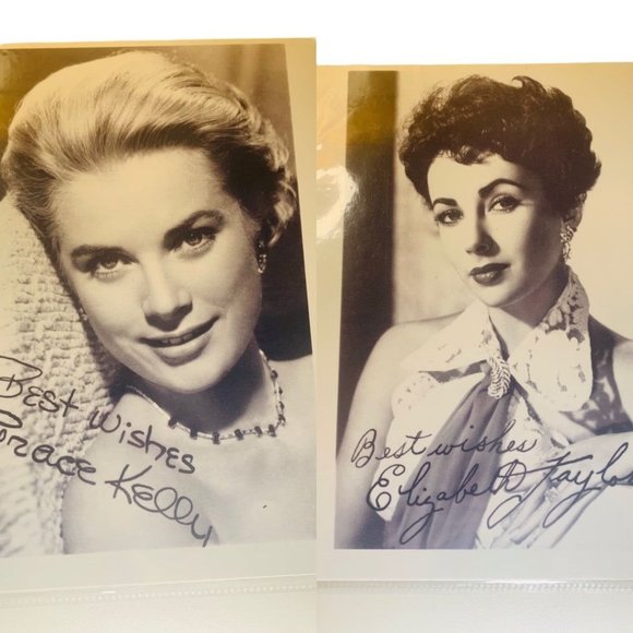 Set of 2 Grace Kelly and Elizabeth Taylor 8.5" x 11 Photo Reproductions Facsimil - Picture 2 of 11